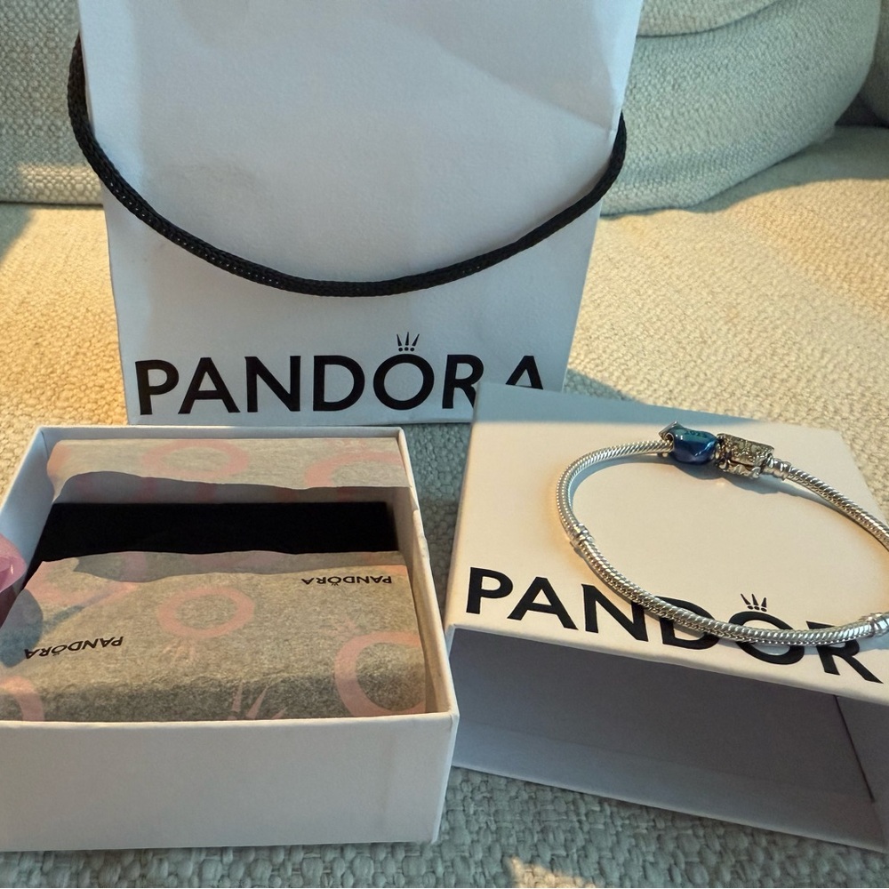 Pandora Silver Bracelet with Blue Charm